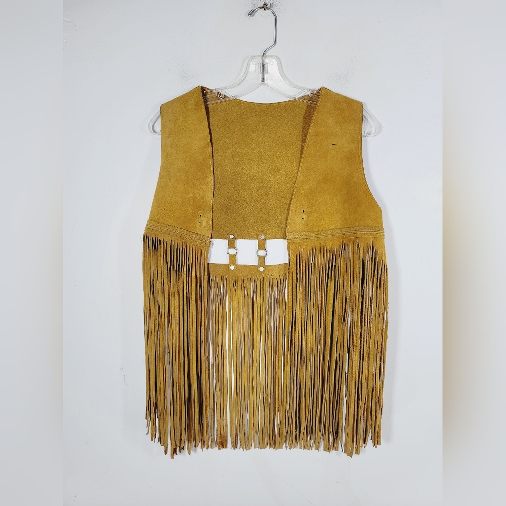 Fringed Suede Vest in Mustard - Womens Vest